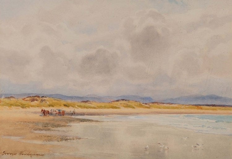 George Cockram comparable auction result: george cockram 1861 1950 shore scene with distan