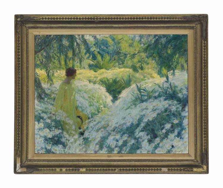 Octave Denise Victor Guillonnet comparable auction result: solitude au jardin