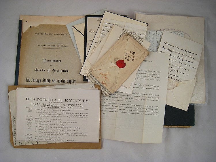 A number of mainly Victorian historical documents sold by Hampstead Auctions Ltd, lot 649 — auction record photograph