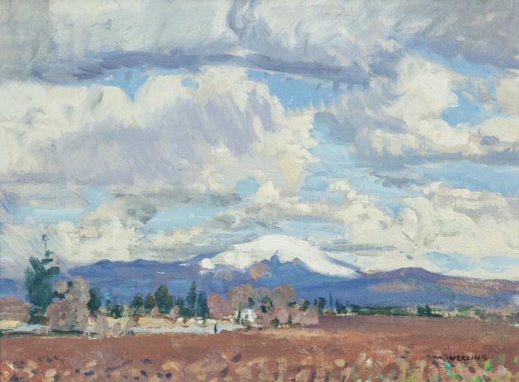 Walter Verling comparable auction result: walter verling b 1930 winter landscapeoil on board