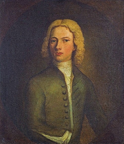 James Latham comparable auction result: james latham irish 1696 1747 18th century portrait of a young man half length wearing a green coat in a painted oval oil on canvas 76cm x 64cm see illustration