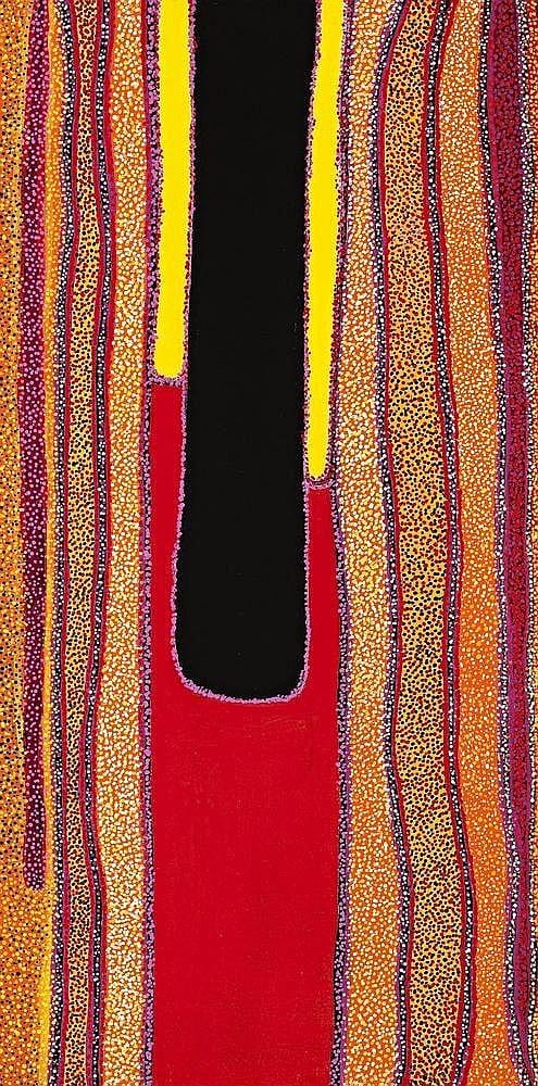 Pauline Sunfly Nangala comparable auction result: pauline sunfly nangala born 1957 wilkinkarra 2007 synthetic polymer paint on linen