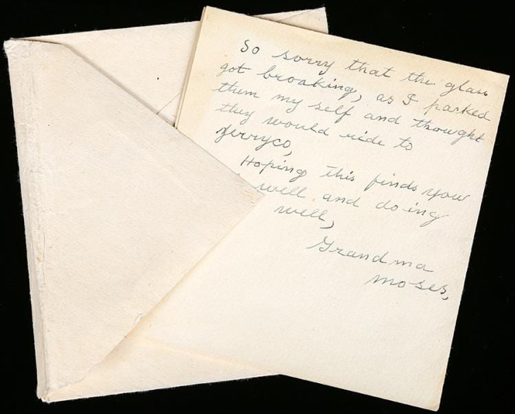 Moses, Grandma (Anna Mary Robertson Moses) sold by Goldberg Coins & Collectibles, lot 118 — auction record photograph