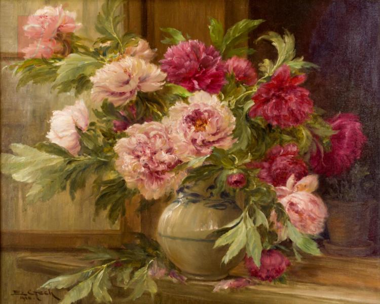 Emil Czech comparable auction result: emil czech 1862 1929 pfingstrosen painting
