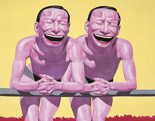 Yue Minjun (Born in 1962) comparable sale