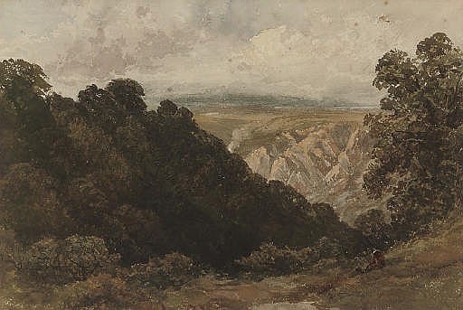 David (1783) Cox comparable auction result: a figure looking over a mountainous landscape