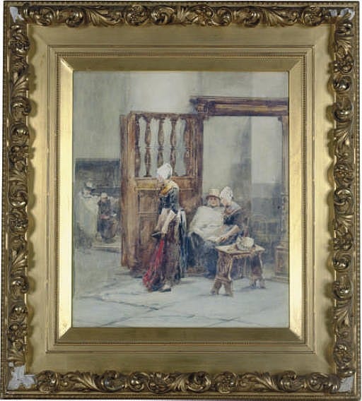 Jan Mari ten Kate comparable auction result: figures in a church interior