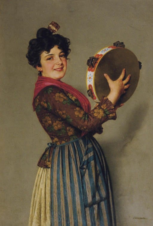 Federico Mazzotta comparable auction result: the tambourine player