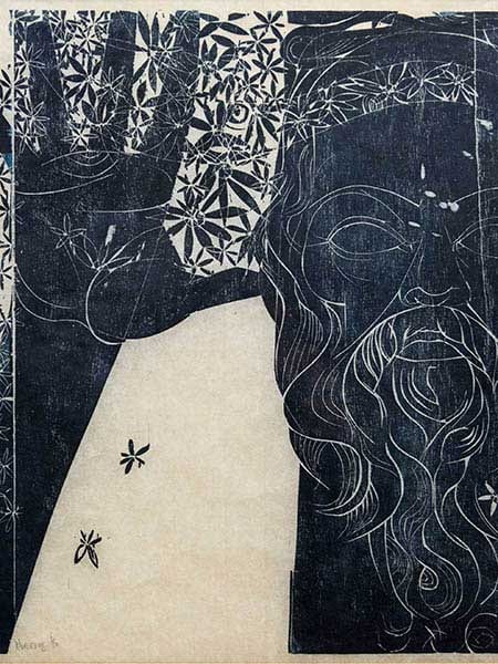 Raymond Andrews comparable auction result: raymond andrews sa born 1948 woodcut man with flowers signed numbered 6 20 in pencil 52 x 56