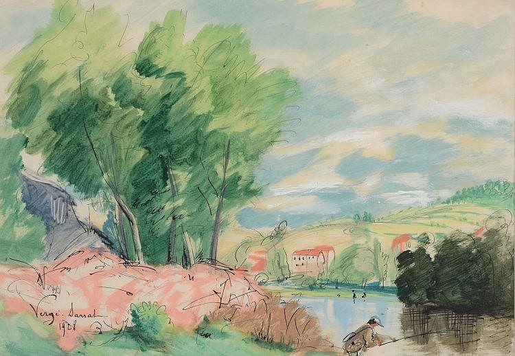 Henri Vergé-Sarrat comparable auction result: henri verge sarrat 1880 1966 le pecheur