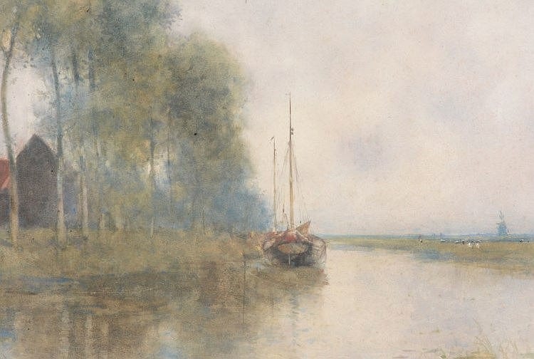 Archibald David Reid comparable auction result: archibald david reid 1844 1908 a boat in the broads