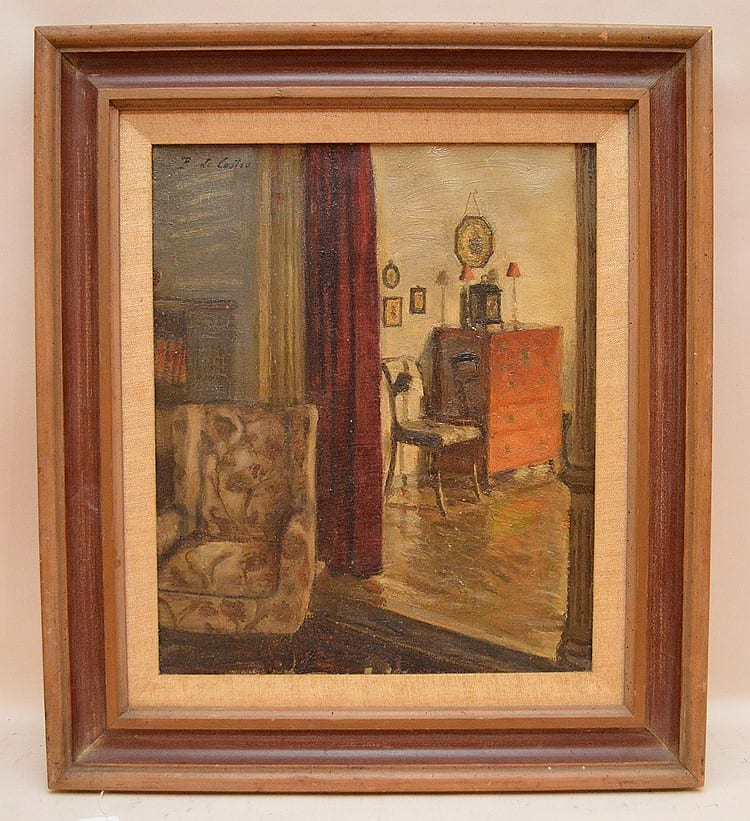 paul de castro british 1882 1939 oil on canvas interior scene 18 15 · Bill Hood & Sons Arts & Antiques Auctions · 2015-12-08 Paul de Castro comparable auction result: paul de castro british 1882 1939 oil on canvas interior scene 18 15