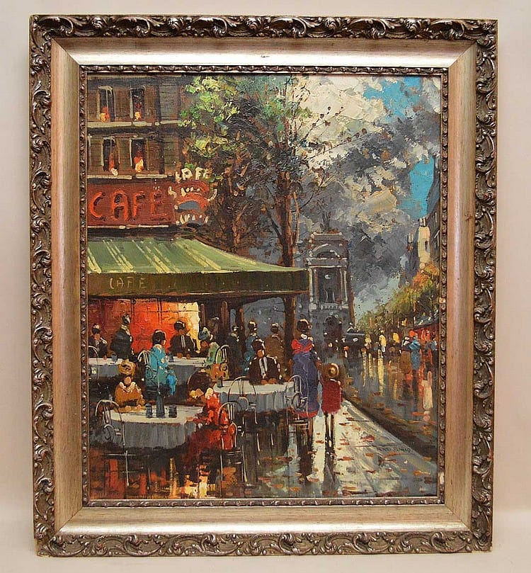 Henri Renard comparable auction result: henri renard france 19 20th century oil on canvas paris street scene 24 x 20