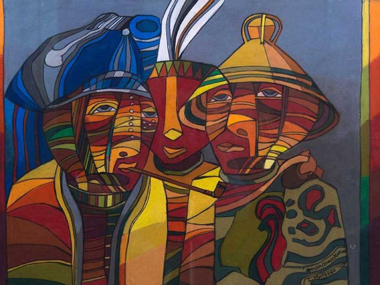 leonard matsoso sa 20th c mixed media x hosa zulu sotho signed dated 10 53 x 69 · 5th Avenue Auctioneers · 2015-12-06 Leonard Matsoso comparable auction result: leonard matsoso sa 20th c mixed media x hosa zulu sotho signed dated 10 53 x 69