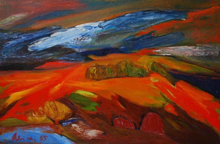 Alice Blanch Chehovski comparable auction result: alice blanch chehovski tasmania sunset oil on canvasboard 49x74 5cm