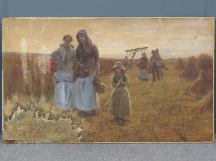 George Wetherbee comparable auction result: george wetherbee american 1851 1920 pastel on paper mounted on board field workers signed 30 x 50 imperfections