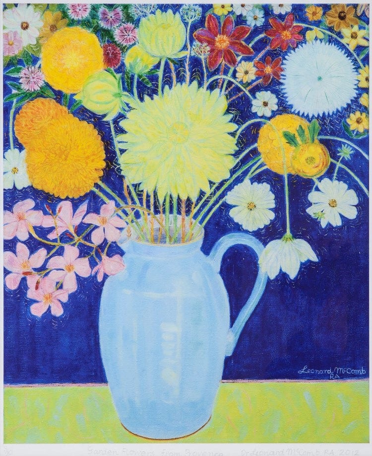 Leonard McComb comparable auction result: leonard mccomb b 1930 garden flowers from provence