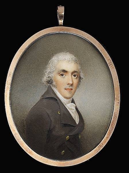 Joseph Daniel comparable auction result: joseph daniel british circa 1760 1803 a gentleman wearing brown coat with gold buttons white waistcoat chemise and tied cravat
