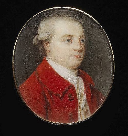 John (1750) Nixon comparable auction result: james nixon british 1741 1812 a gentleman wearing red coat gold figured white waistcoat lace cravat and powdered wig worn en queue with a black ribbon