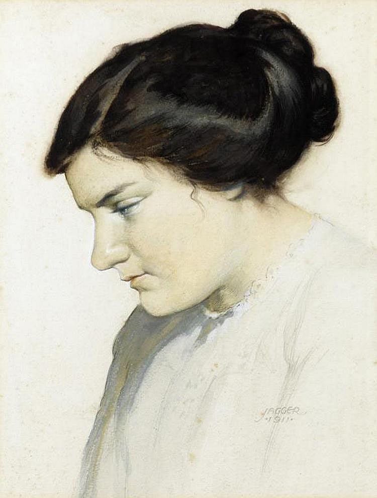 David Jagger comparable auction result: david jagger fl 1917 1940 head of a young woman