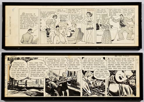 2 comic strips caniff branner · Case Antiques, Inc. Auctions & Appraisals · 2016-01-23 Milton Arthur Paul Caniff comparable auction result: 2 comic strips caniff branner