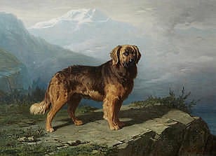 Conradyn Cunaeus comparable auction result: conradyn cunaeus dutch 1828 1895 a leonberger in an alpine setting 16 3 4 x 23in 42 6 x 58 4cm