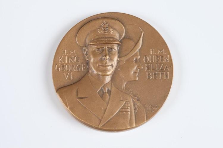 edward r grove american 1912 2002 air battle of britain bronze relief medallion obverse portraits of king george vi and queen e · Sloans & Kenyon · 2016-01-19 Edward R. Grove comparable auction result: edward r grove american 1912 2002 air battle of britain bronze relief medallion obverse portraits of king george vi and queen e