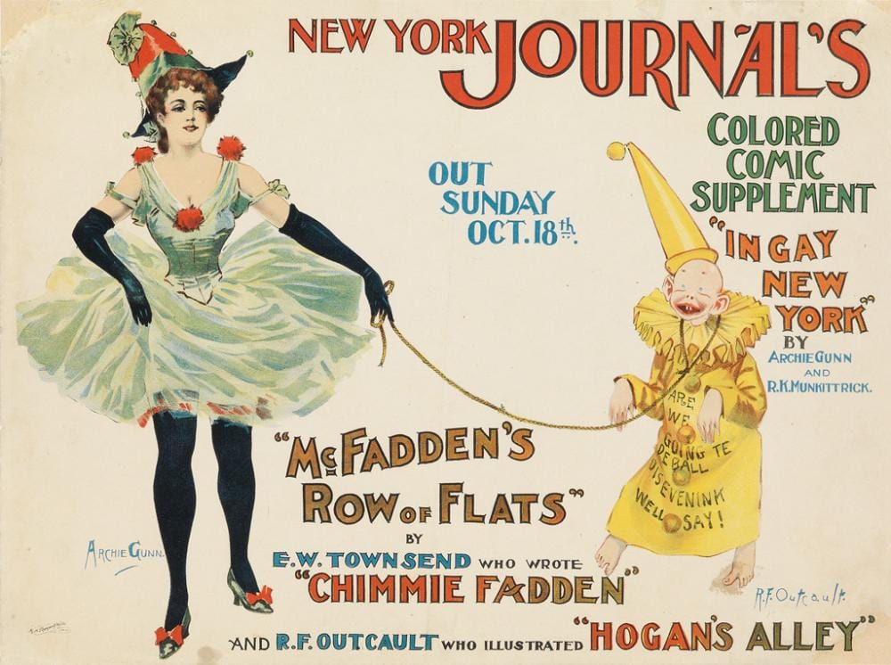 Archie Gunn comparable auction result: archie gunn 1863 1930 richard felton outcault 1863 1928 new york journal s colored comic supplement 1896 15x20 inches 38x51