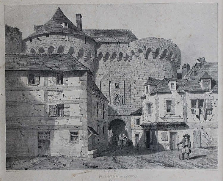 Léon Gaucherel comparable auction result: l on gaucherel 1816 1886 porte de la ville de vannes ch teau de susci