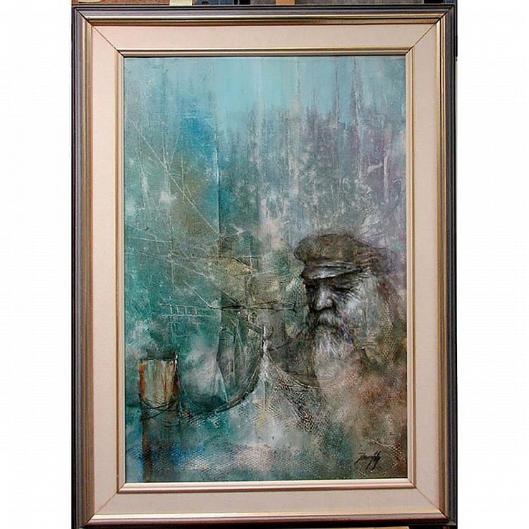 Julius Damasdy comparable auction result: julius damasdy canadian 1937 old fisherman oil on canvas signed lower right 36 x 24 91 4 x 61 cm