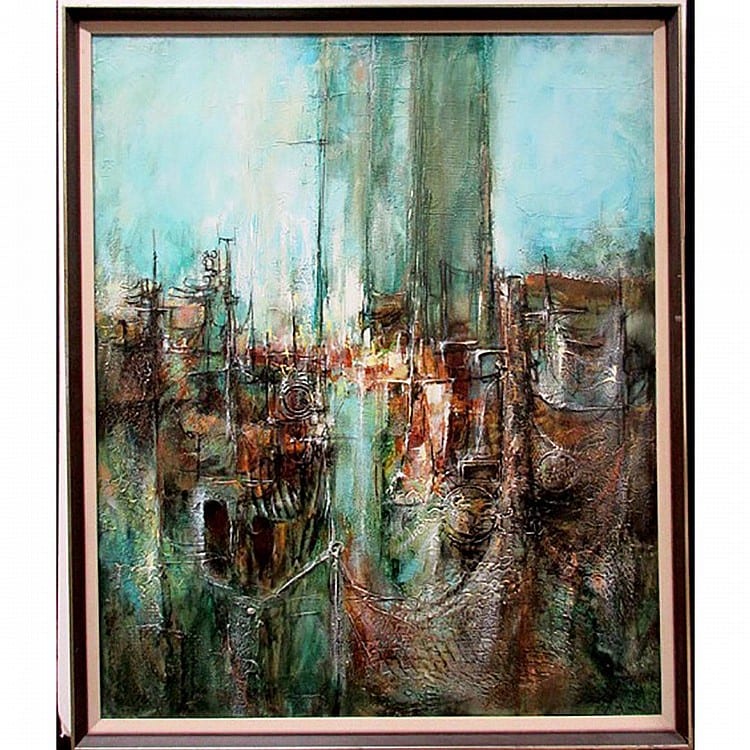 Julius Damasdy comparable auction result: julius damasdy canadian 1937 harbour study oil on canvas signed lower right 34 x 28 86 4 x 71 1 cm