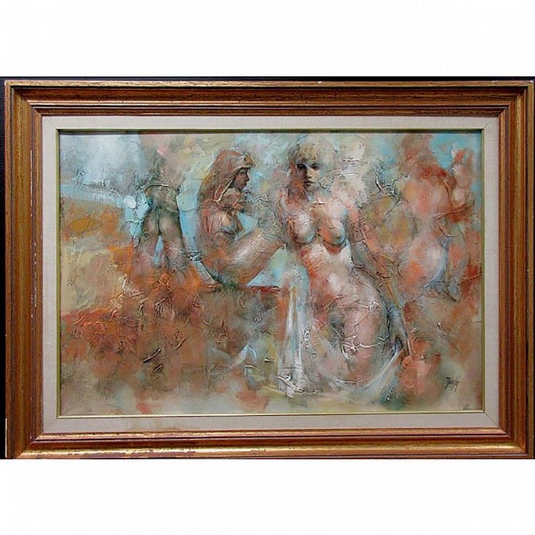 Julius Damasdy comparable auction result: julius damasdy canadian 1937 nudes oil on canvas signed lower right 24 x 36 61 x 91 4 cm