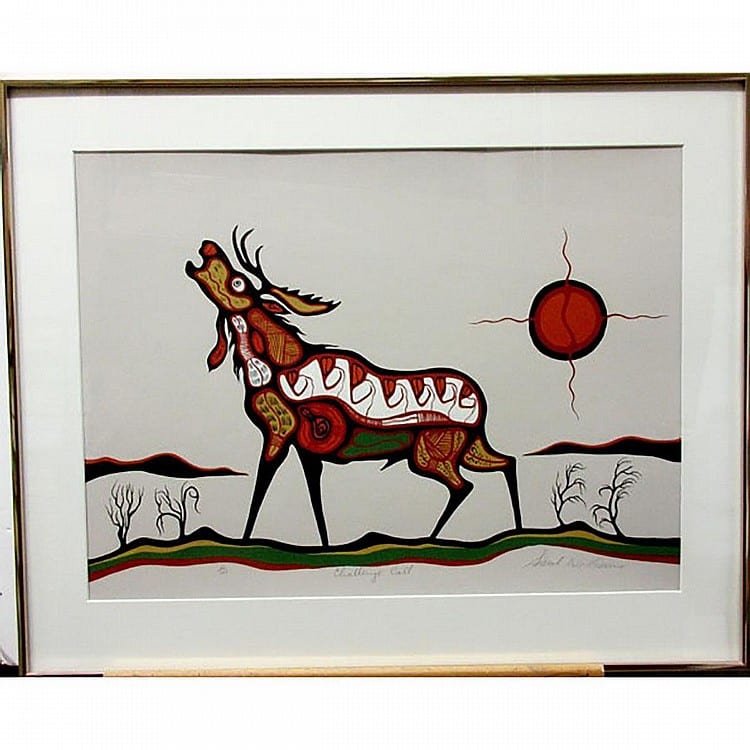 Saul John Williams comparable auction result: saul williams native canadian 1954 challenge call silkscreen signed titled numbered 23 125 in pencil sight 17 3 x 23 3