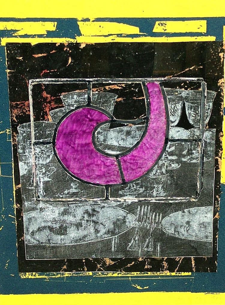 Mick Moon comparable auction result: mick moon b 1937 still monotype printed in