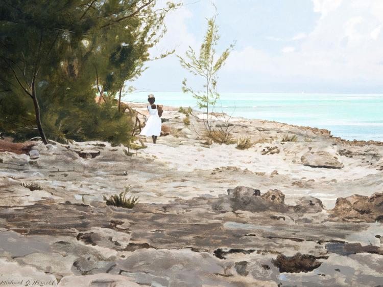 Michael Harrell - Rocky Shoreline, Bahamas sold by Morris and Whiteside Auctions LLC, lot 6 — auction record photograph