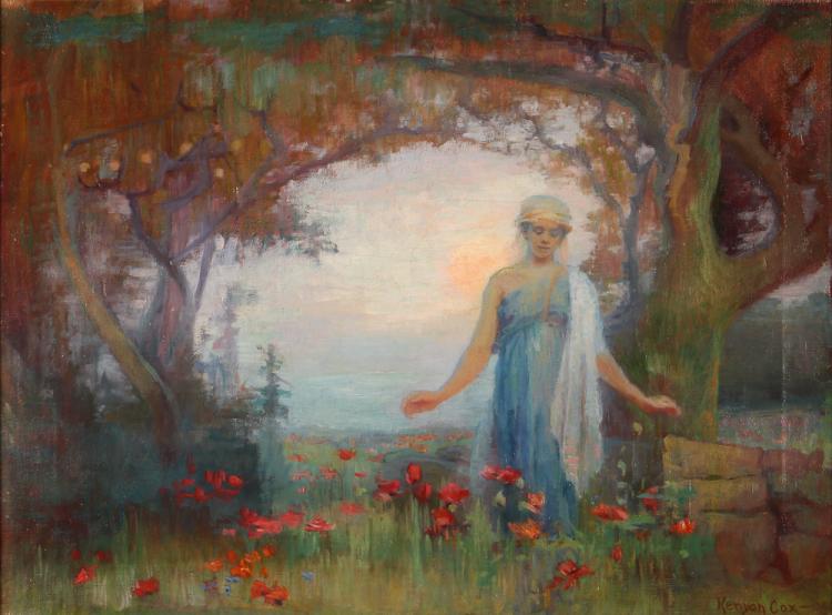 kenyon cox painting lady in the garden · Concept Art Gallery · 2016-03-05 Kenyon Cox comparable auction result: kenyon cox painting lady in the garden