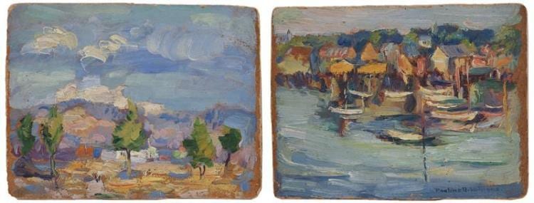 pauline bliss williams massachusetts 1888 1962 two works oils on board 5 x 6 unframed · Eldred's · 2016-02-27 Pauline Bliss Williams comparable auction result: pauline bliss williams massachusetts 1888 1962 two works oils on board 5 x 6 unframed