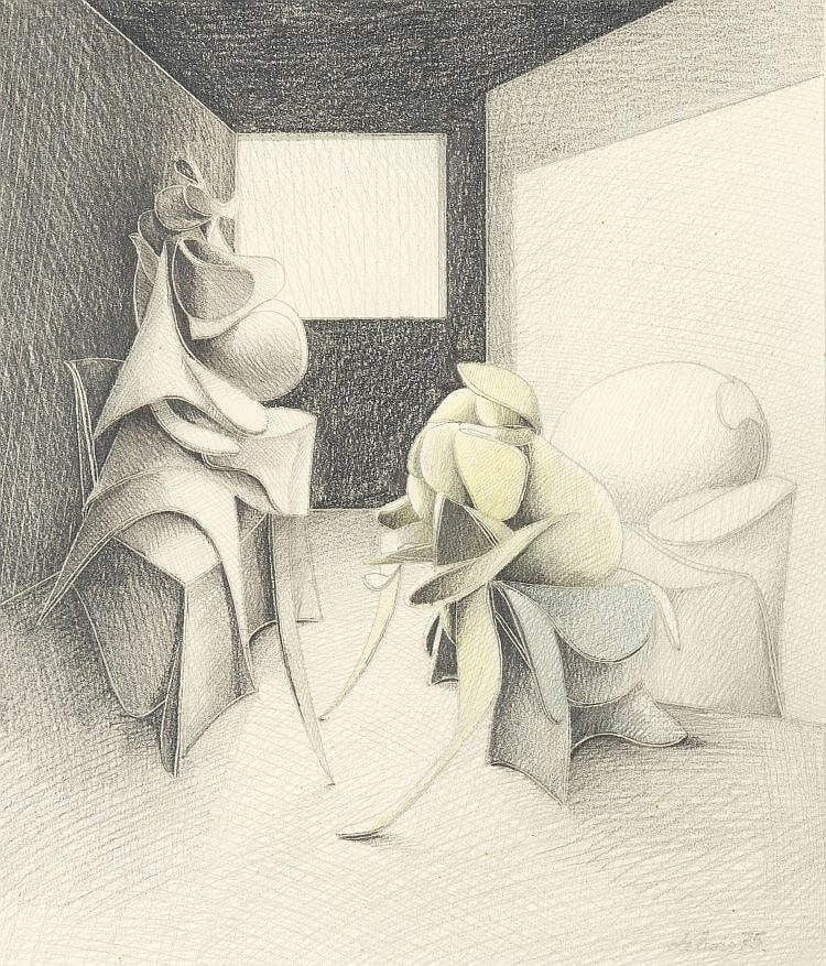 Albert Debois comparable auction result: albert debois n en 1938 sans titre 1975 pastel