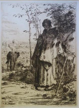 jean millet la grande bergere etching · Phoebus Auction Gallery · 2016-02-14 jean Millet comparable auction result: jean millet la grande bergere etching