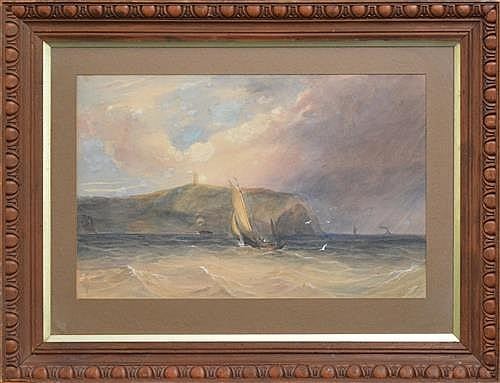 Frederick Garling comparable auction result: frederick garling 1806 1873 bass straight strait c 1850 30 x 47cm