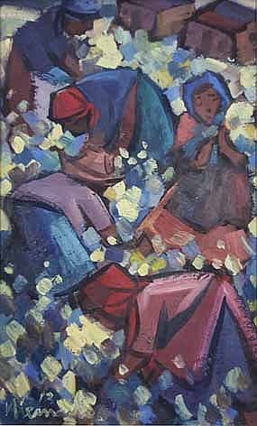 Hendrik Christiaan Niemann comparable auction result: hendrik christiaan niemann south african 1941 figures and cottages signe