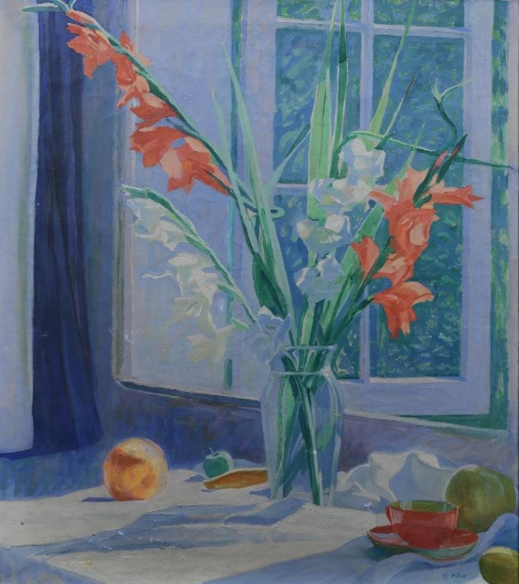mildred miller american 1892 1964 oil on canvas still life with flowers teacup and fruit signed lower right 36 x 32 canva · William Bunch Auctions & Appraisals · 2016-02-23 Mildred Miller comparable auction result: mildred miller american 1892 1964 oil on canvas still life with flowers teacup and fruit signed lower right 36 x 32 canva