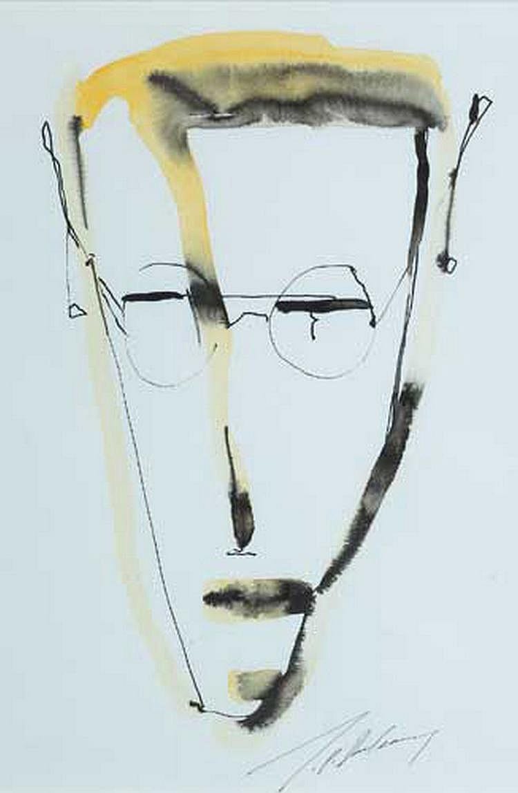 J. P. Donleavy comparable auction result: j p donleavy b 1926 self portrait signed lower