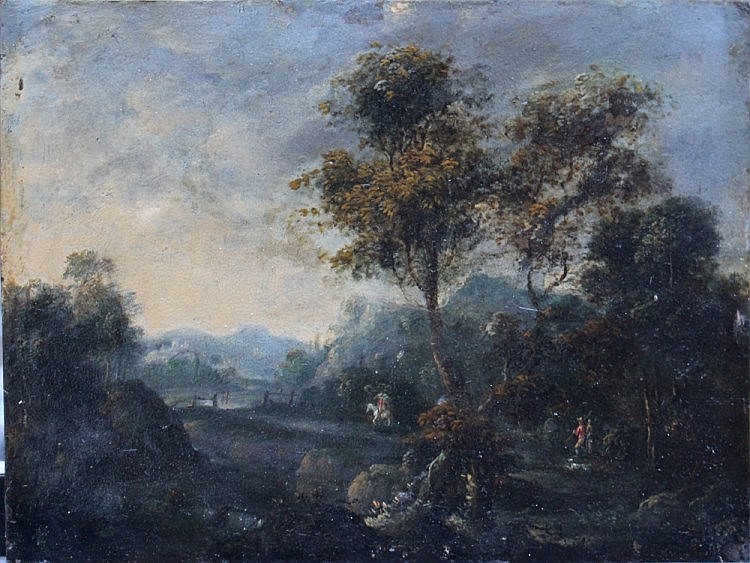 Lucas Achtschellinck comparable auction result: lucas achtschellinck 1626 1699 circle landscape with travellers by a riv