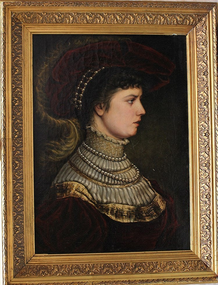 Carl Rahl comparable auction result: carl rahl 1812 1865 school of portrait of a young girl in historic costu