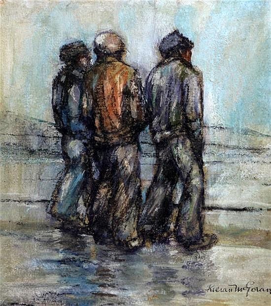 Kieran McGoran comparable auction result: kieran mcgoran 1932 1990 fisherman on the shore 12 x 11in