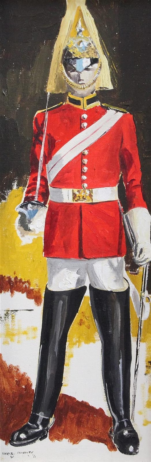 Harley Crossley comparable auction result: harley crossley b 1936 guardsmen and a beefeater 23 5 x 8 5in