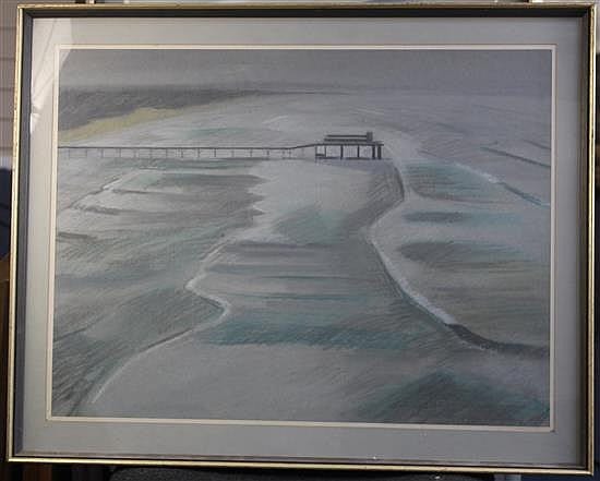 Derek Wilkinson comparable auction result: derek wilkinson 1929 2001 pier and promenade 18 x 24in and 24 x 18in