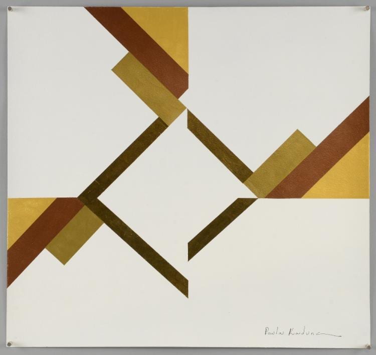 Paula Kadunc comparable auction result: paula kadunc abstract composition acrylic signed dated and inscribed verso 33cm x 35cm