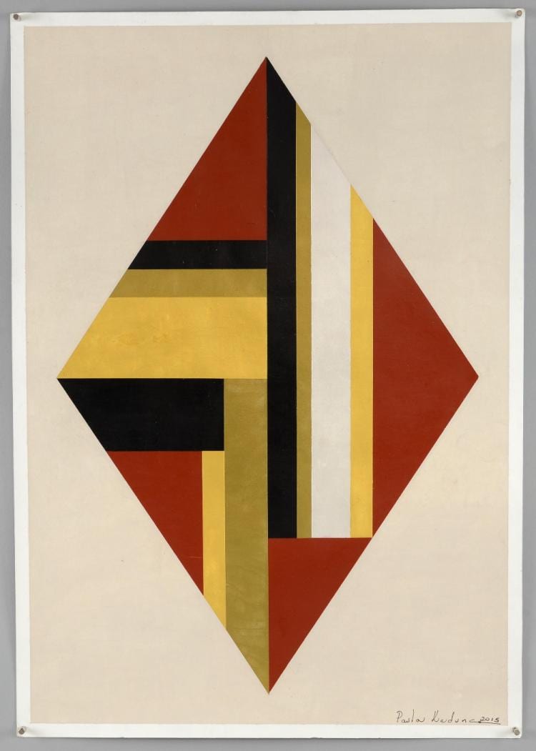 Paula Kadunc comparable auction result: paula kadunc abstract composition acrylic signed dated and inscribed verso 50cm x 35cm